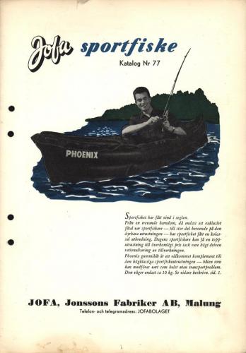 JOFA Oskar Fiske 1955 Jofa sportfiskekatalog 0464
