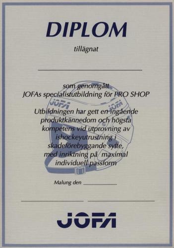 JOFA Volvo Hockey Jofa diplom pro-shop 0211